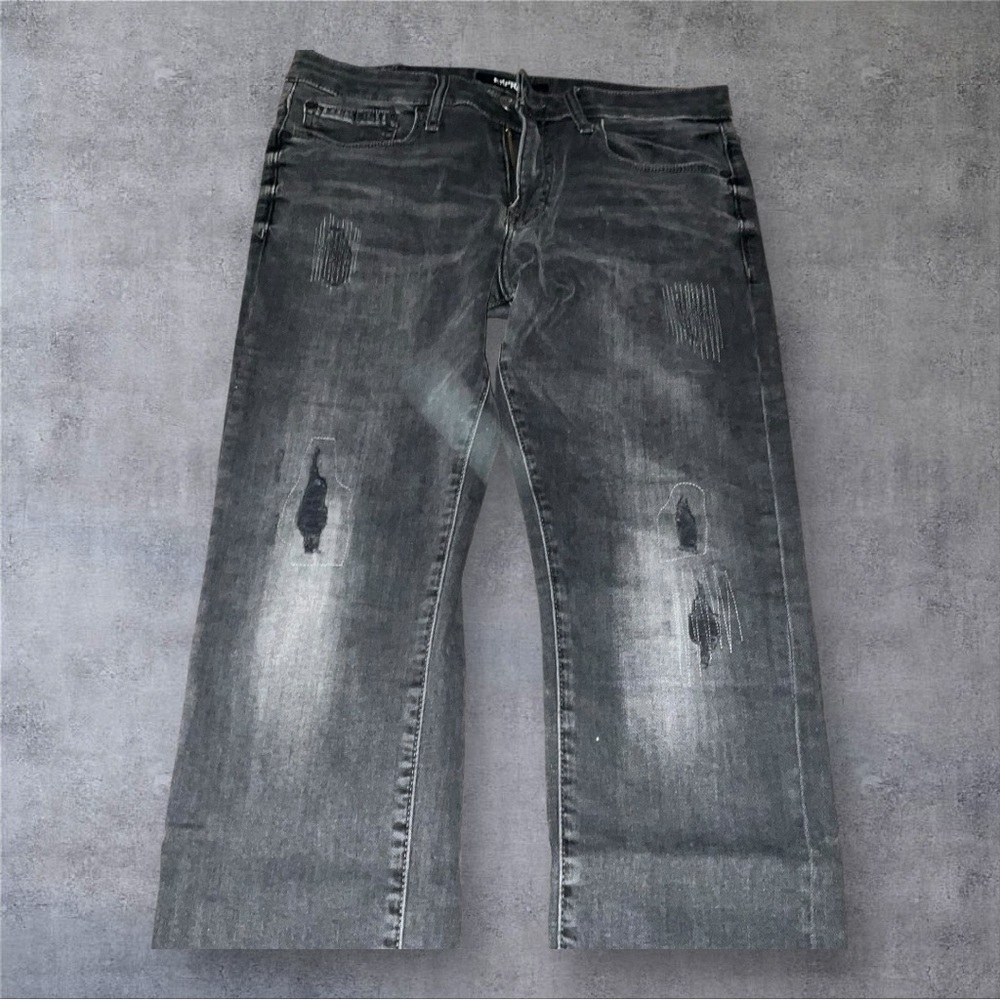 Men's Distressed Express Black Jeans 32x30